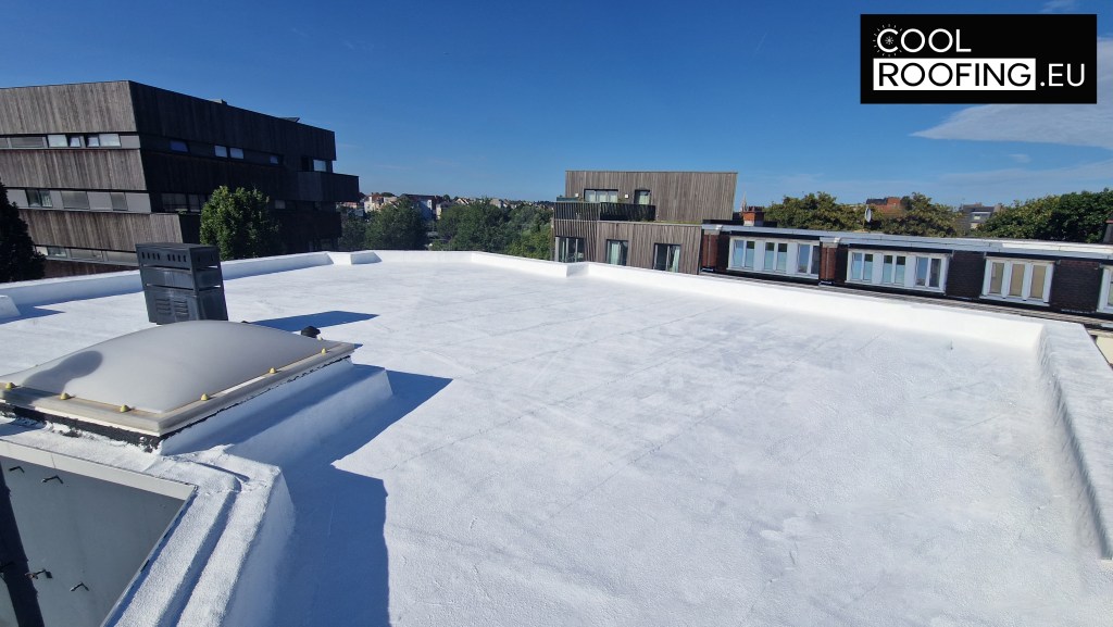 rénovation toiture plate plateforme cool roof peinture isolante